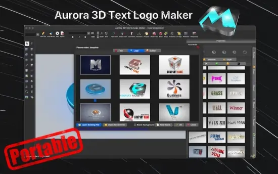 aurora-3d-text-logo-maker-portable