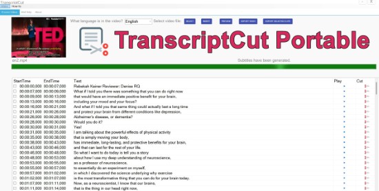 Transcriptcut portable
